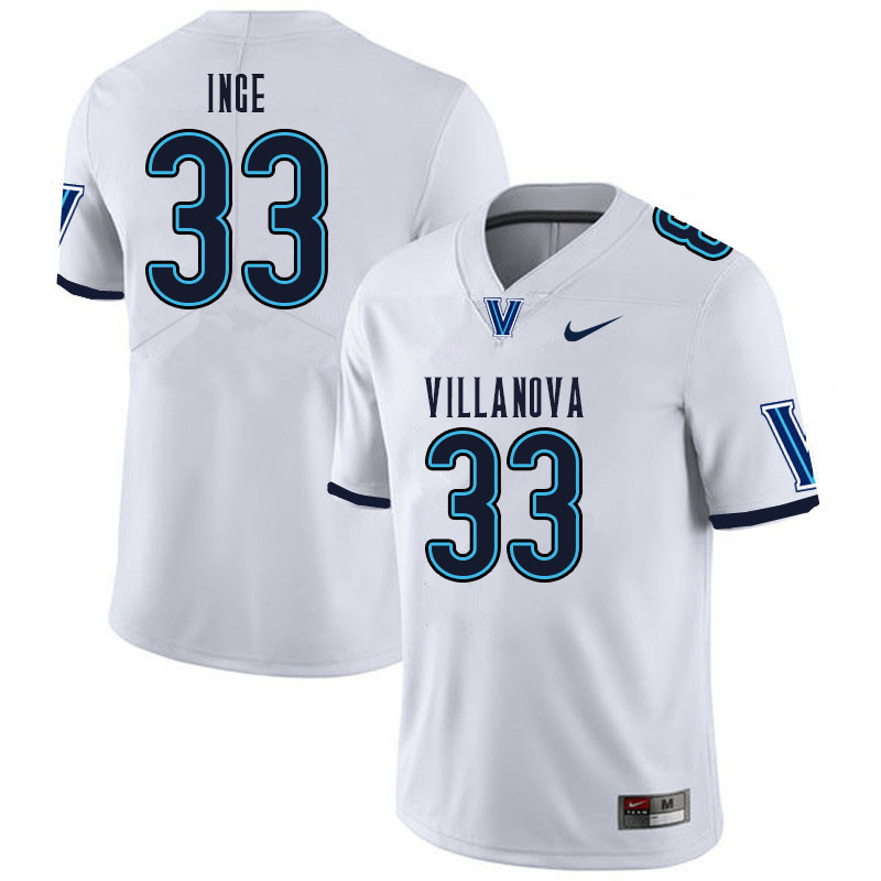 Men #33 Turner Inge Villanova Wildcats College Football Jerseys Sale-White